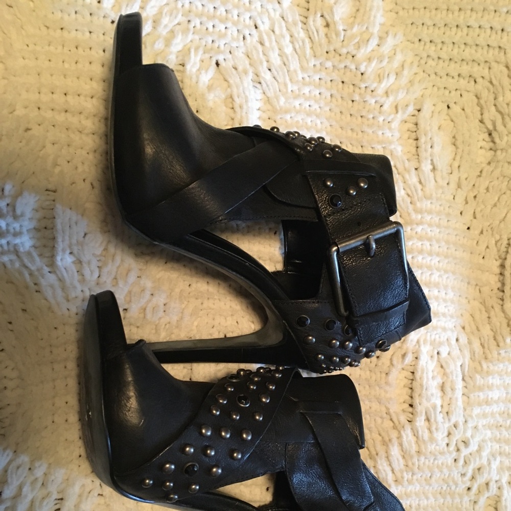 Luxury rebel black studded heels